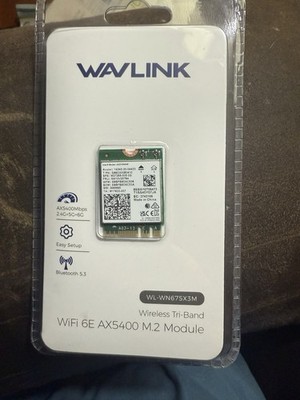 Intel Wi-Fi 6 AX5400 (Gig+) M.2 module. Wireless triband key A or Key E
