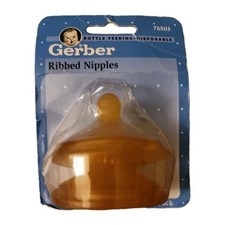 GERBER VINTAGE 1997 FAST FLOW RIBBED NIPPLES DISCONTINUED HARD TO FIND VHTF NEW