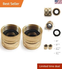 Durable 2 Pack 3/4" Brass Hose Connectors with Dual Swivel Design, Leak-Proof
