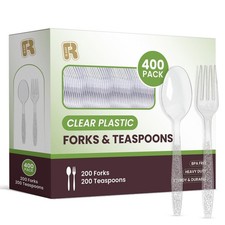 400 Count Plastic Silverware Heavy Duty - Clear Forks And