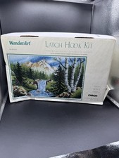 Caron WonderArt  Sierra  Latch hook kit 30x50  Mountain Waterfall New/Open box
