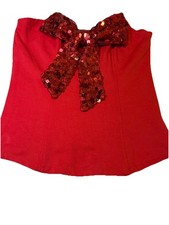 Women s Red Strapless Bustier Corset Top Solid Sequin Accents Zip Closure