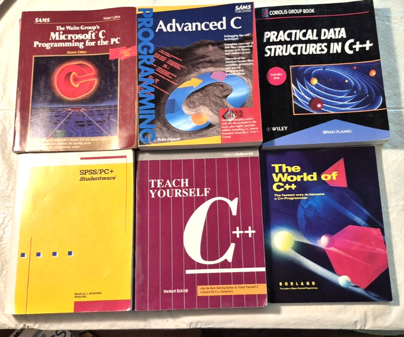 Lot of Computer Books Microsoft C, Practical Data Structures C++, teach yourself