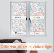 Frosted Window Film Privacy Static Cling Stained Glass Film Decoration