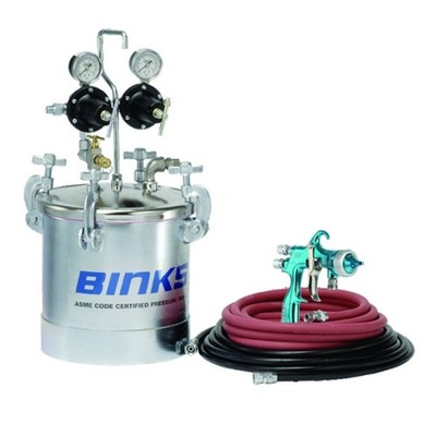 Binks 98-3156 Trophy HVLP Pressure Feed 2.8 Gallon Tank Outfit Kit