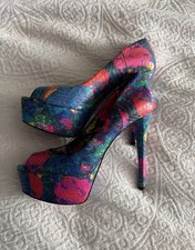 Brian Atwood B women's multi colored platform heels EU 38