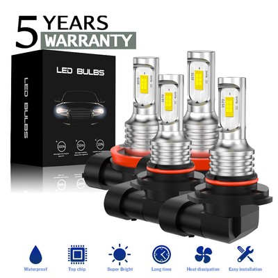 For 2010-2014 Honda Insight LED Headlight High Low Beam Light Bulbs White 6500K