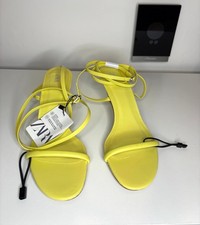 ZARA LIME GREEN STRAPPY HEELS UK SIZE 40
