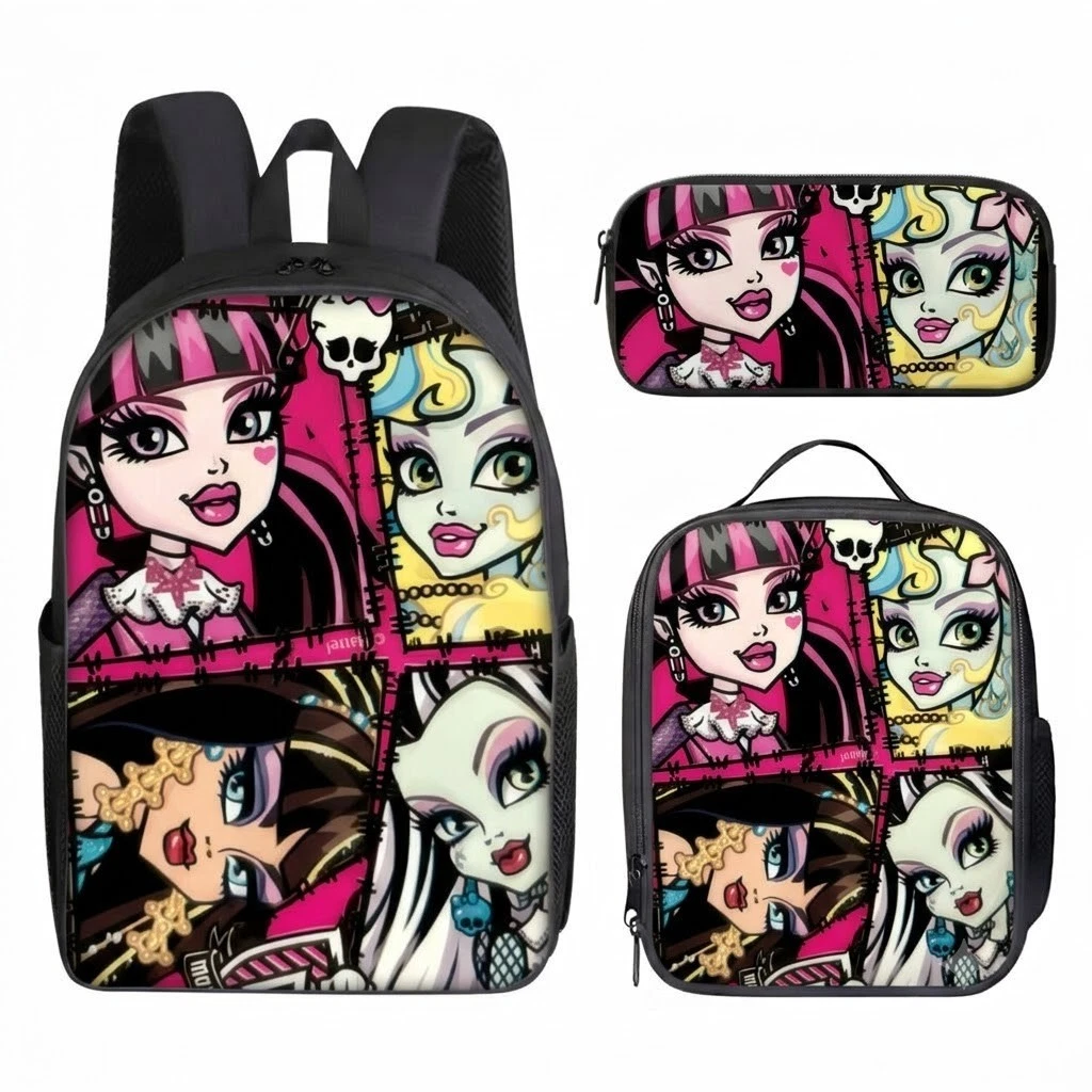 Monster High Backpack Set, School Bag, Lunch Bag