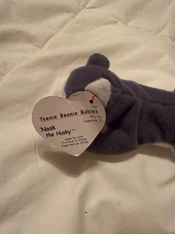 Ty Teenie Beanie Baby "Nook the Husky", 4 pulgadas, con errores, raro, juguete Happy Meal Foto 3 de 4