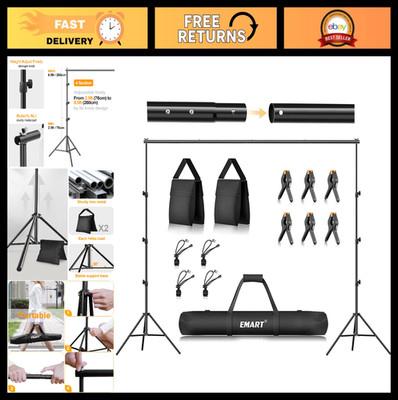 Adjustable Photo Backdrop Stand Kit 8.5x10 ft for Photography & Party Decor