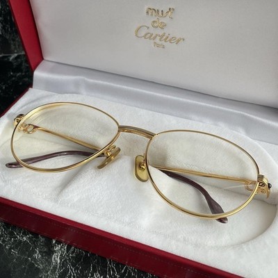 Vintage Cartier Trinity Eyeglasses Gold Y2K Authentic Japan 05817