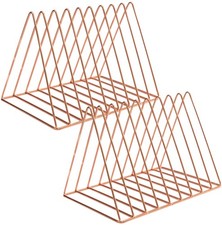 Sooyee 2 Pack 9 Slot Rose Gold Magazine Holder,Desktop File Sorter