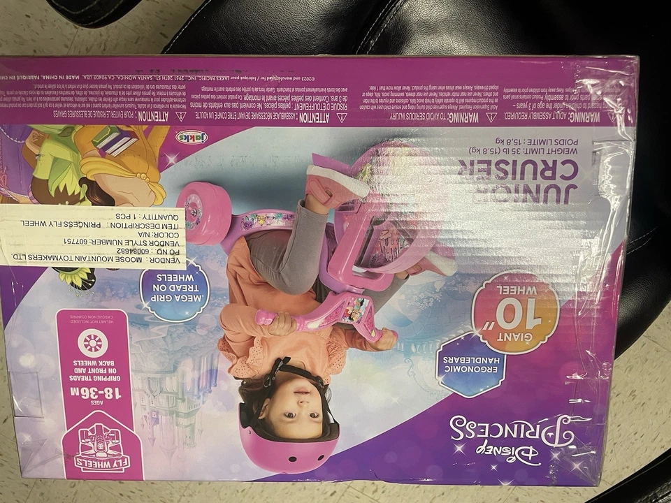 Disney Princess Junior Cruiser Giant 10’’ Wheel Ride 18-36 Meses Novo - Imagem 2 de 2