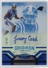 2016 Certified Gridiron Signatures Mirror Blue 28/50 Jeremy Cash #GS-JC Auto ex0