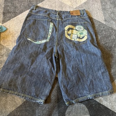 ecko unltd Baggy 5 Pocket Embroidered Patches Shorts Vintage Size 40 Rare