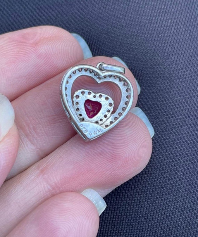 Sterling Silver .925 Lab Created Ruby & White Sap… - image 5