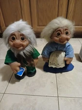 1970s Norfin Troll Trolls Grandpa+GrandMa Large 13"-14"