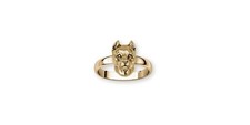 Pit Bull Jewelry 14k Gold Handmade Pit Bull Ring  PAS22X-RG
