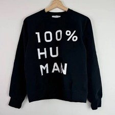 EVERLANE The Human French Terry Sweatshirt Black White MEDIUM Women's