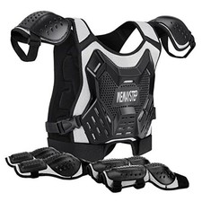 Kids Dirt Bike Chest Protector - Motocross Motorcycle Armor Vest With Silver