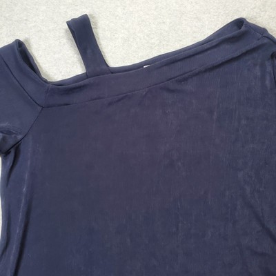 Chicos Travelers Elbow SLV OTS Tunic SS Top Indiana Ink Size 4 / XXL