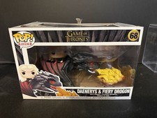 Funko Pop Rides! DAENERYS & FIERY DROGON 68 JUEGO DE TRONOS CAJA DAÑADA LA1