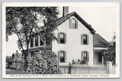 Postcard Sally Jordan Boarding House of Menlo Park @ Greenfield Village Dearborn