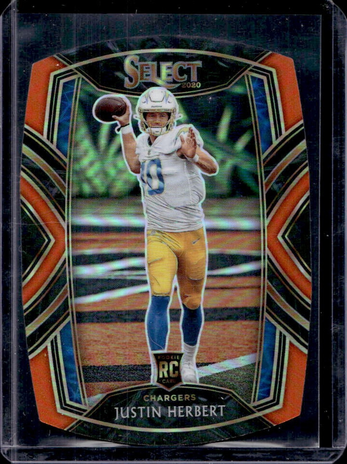2020 Select Justin Herbert RC Orange Prizm Die Cut Club #244 Chargers