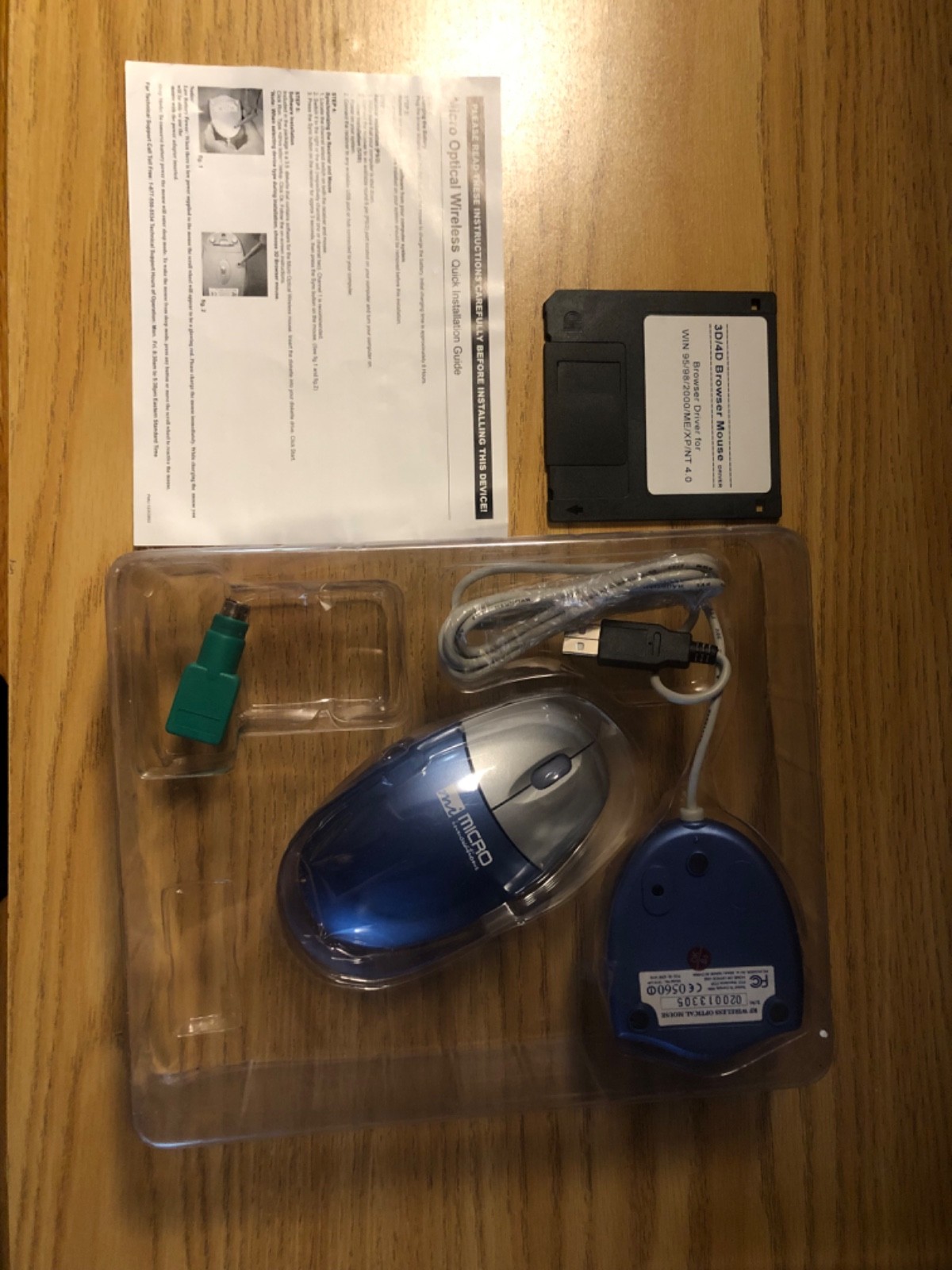 Micro Innovations Optical Wireless Mouse Model PD750P Open Box