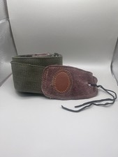 2" Green Guitar Strap w/Leather Ends