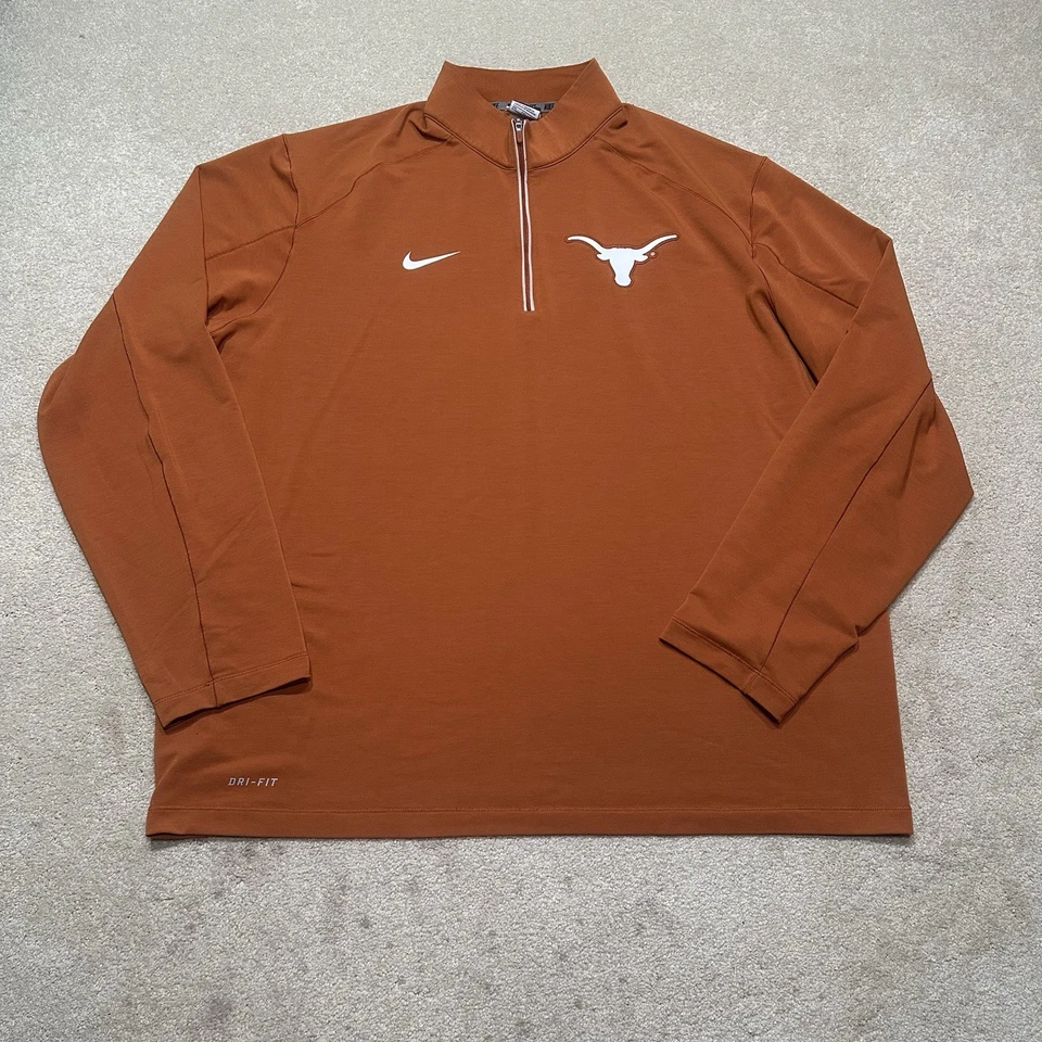 University of Texas Longhorns 1/4 Zip Pullover Mens 2XL XXL Nike - Image 2 of 4