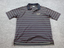 Straight Down Shirt Mens Large Short Sleeve Polo Golf Casual Stripe Cotton