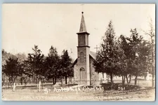 Festina Iowa IA Postcard St. Anthony's Chapel Smallest Church c1940 RPPC Vintage