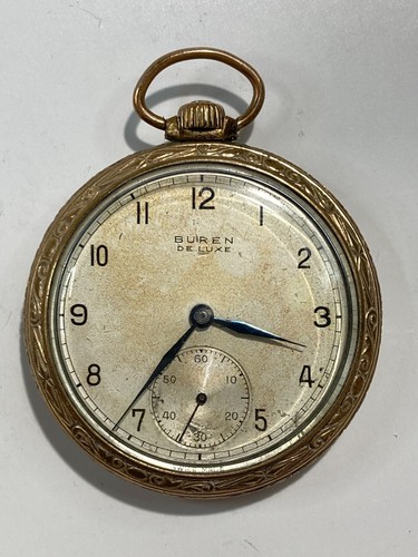 Antique BUREN 17 Jewels Pocket Watch, Pre-Owned Doesn't Run (30-#88)
