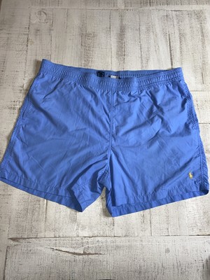 RALPH LAUREN POLO bathing suit swim trunks mens XLarge BLUE yellow pony EUC | eBay