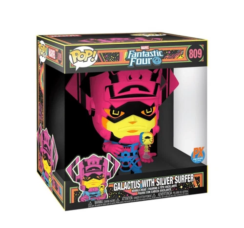 GALACTUS W/SILVER SURFER Funko Pop Jumbo Marvel PX 10" Vinyl BLACKLIGHT 809