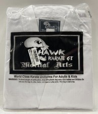Hawk Sports Karate Gi Uniform Kids Adults White Size 3 (5' 3" / 130 Lbs) NO BELT
