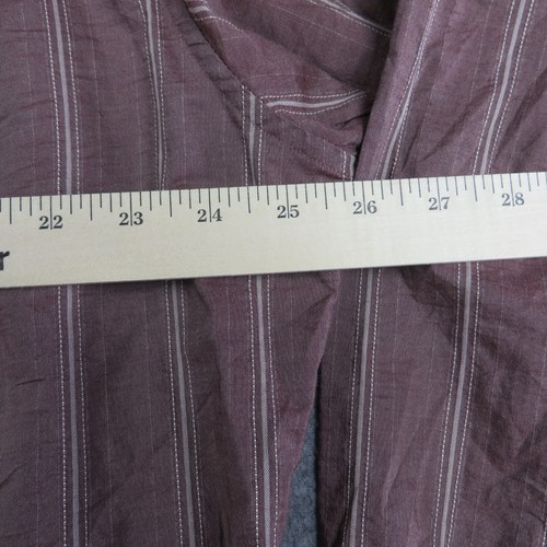 John Varvatos Herren Hemd XXL Rot Gestreift Langarm Baumwolle Freizeit Knopfleiste NEU - Bild 10 von 11