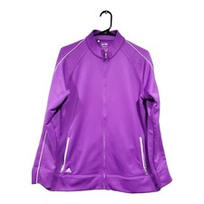 Adidas Golf Climalite Women's Full-zip Purple Long Sleeved Jacket Side Pockets L