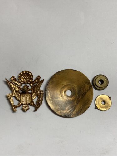 Ejército de la Marina de los Estados Unidos Águila e Pluribus Unum Sombrero Tapa Tornillo Pin Insignia (B) - Imagen 3 de 5