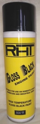 RHT-PJ1 RHT-VHT HIGH TEMP GLOSS BLACK PAINT ENGINE STOVE BBQ 500ml