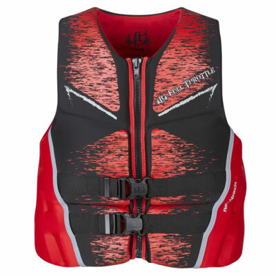 Full Throttle Ski PWC Jacket Vest Men's Rapid-Dry Flex-Back - RED MEDIUM