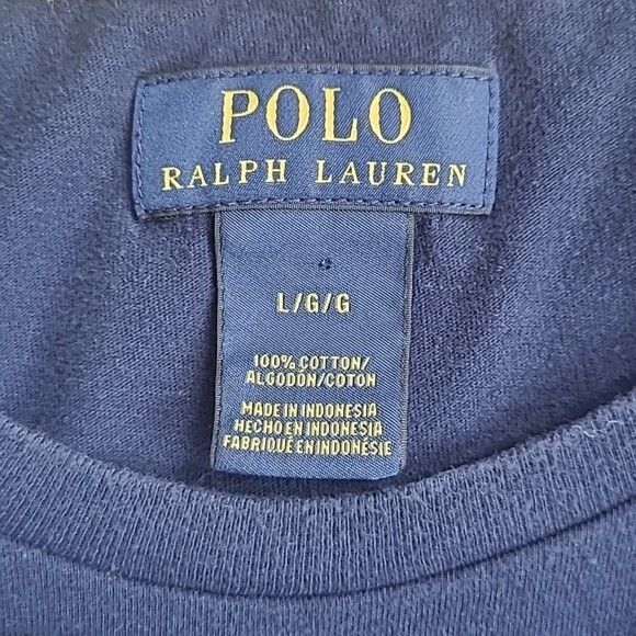 PONY POLO RALPH LAUREN NAVY SHIRT UOMO GRANDE BLU MANICA LUNGA MAGLIA GIROCOLLO