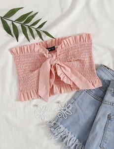 ruffle trim tube top