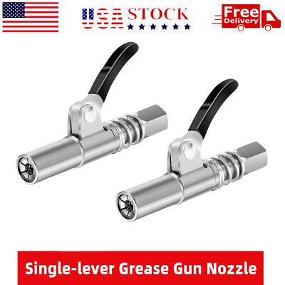 #ad 2 PCS Grease Gun Coupler High Pressure Quick Release Lock Oil Injection Nozzles $12.87