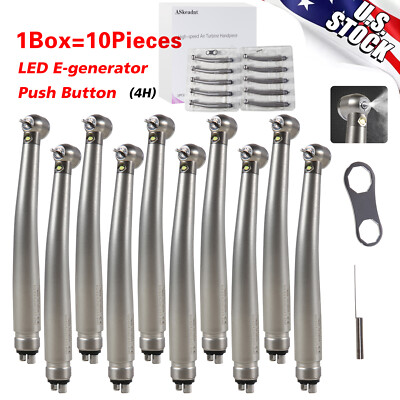 1/10pcs ASKEADNT Dental E-Generator High Speed LED Handpiece 3 Way 4Hole Turbine