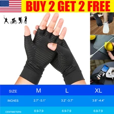 Copper Fiber Compression Gloves Arthritis Joint Pain Riding Touch Screen Gloves