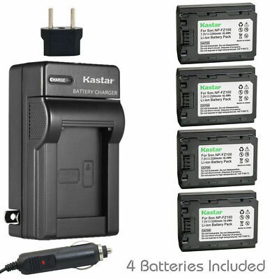 Kastar Normal Charger Kit & 4 Batteries for Sony NP-FZ100