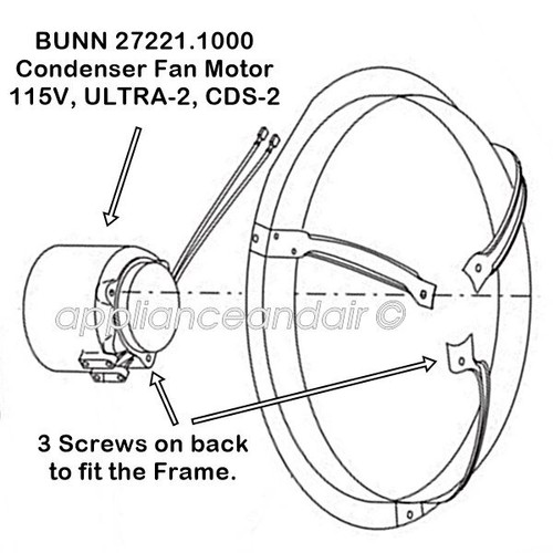 BUNN 27221.1000 OEM Condenser Fan Motor 115V ULTRA-2, CDS-2, Ships Free TODAY! - Picture 5 of 8